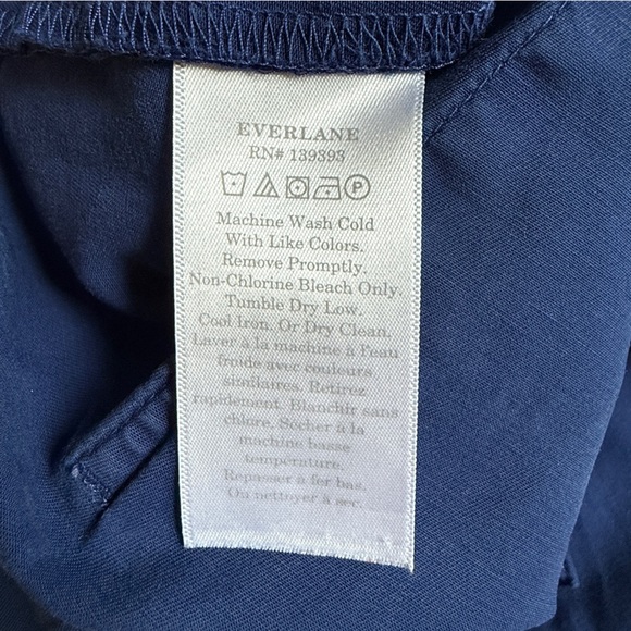 Everlane The Easy Pant Organic Cotton Pull-On Straight Leg Navy Size 12 #1659 - Picture 7 of 8